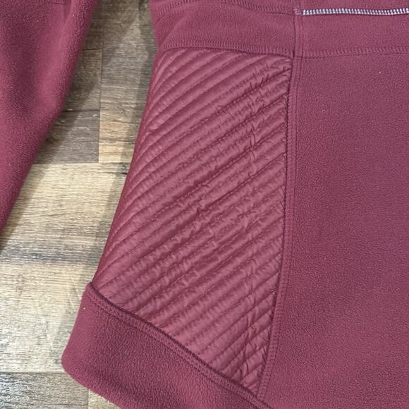 Athleta Power Peak Hooded Jacket Double-Zipper Berry Purple Red M Hiking Running - Picture 6 of 13